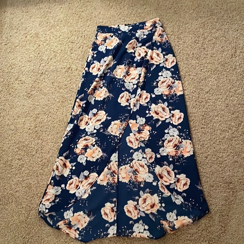 Open front floral skirt